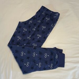 Warner Bros Blue Pajamas with Playful Bow Patterns
